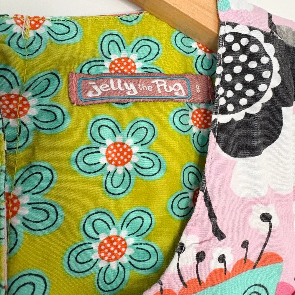 Jelly‎ the Pug Girls Size 8 Floral High-Low Ruffle Tunic Top - Picture 5 of 6